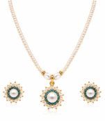 Certified Natural Freshwater Pearls with blue stone pendant set 