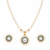 Certified Natural Freshwater Pearls with blue stone pendant set 