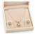 Certified Natural Freshwater Pearls with blue stone pendant set 