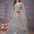 Delightful Sky-Blue Thread and Multiple Sequins Embroidered Soft Net Indian party wear lehenga