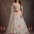 Bewitching White Thread and Multiple Sequins Embroidered Soft Net reception wear lehenga