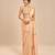 Champagne gold embroidered saree set with embroidery belt