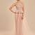 Rose gold peplum top saree set