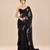 Black crepe embroidered saree set