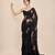 Black crepe embroidered saree set