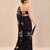 Black crepe embroidered saree set