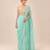Mint blue ruffle saree with embroidered blouse