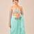 Mint blue ruffle saree with embroidered blouse