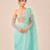 Mint blue ruffle saree with embroidered blouse