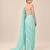 Mint blue ruffle saree with embroidered blouse