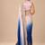 Lilac and navy blue ombre embroidered saree with roughed blouse