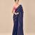 Navy blue embroidered saree with hot pink blouse