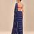 Navy blue embroidered saree with hot pink blouse