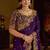 Violet colour satin silk saree with heavy embroidery work blouse