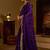Violet colour satin silk saree with heavy embroidery work blouse