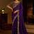 Violet colour satin silk saree with heavy embroidery work blouse