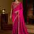 Rani colour satin silk saree with heavy embroidery work blouse