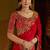 Red colour satin silk saree with heavy embroidery work blouse