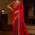 Red colour satin silk saree with heavy embroidery work blouse