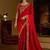 Red colour satin silk saree with heavy embroidery work blouse