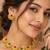 gold-plated multicolour stone choker necklace set with earrings