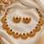 gold-plated multicolour stone choker necklace set with earrings