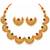 gold-plated multicolour stone choker necklace set with earrings