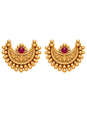 gold-plated multicolour stone choker necklace set with earrings 4