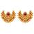 gold-plated multicolour stone choker necklace set with earrings