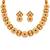 gold-plated kundan pearl choker necklace set with earrings