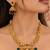 gold-plated stone necklace set with statement pendant and jhumka earrings