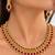 gold-plated stone necklace set with earrings