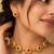 gold-plated multicolour stone necklace set with stud earrings
