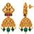 gold-plated temple necklace set with goddess lakshmi design and jhumka earrings