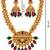 gold-plated stone necklace set with statement pendant and jhumka earrings