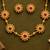 gold-plated multicolour stone necklace set with stud earrings