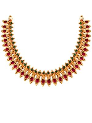 gold-plated stone necklace set with earrings 3