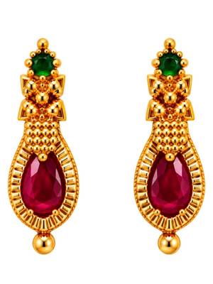 gold-plated stone necklace set with earrings 4