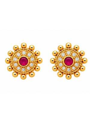 gold-plated multicolour stone necklace set with stud earrings 4