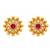 gold-plated multicolour stone necklace set with stud earrings