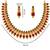 gold-plated stone necklace set with earrings