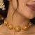 gold-plated pearl floral necklace set with stud earrings