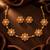 gold-plated pearl floral necklace set with stud earrings