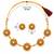 gold-plated pearl floral necklace set with stud earrings