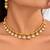 gold-plated copper white kundan necklace set with drop earrings