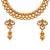 gold-plated copper white kundan necklace set with drop earrings