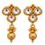 gold-plated copper white kundan necklace set with drop earrings