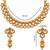 gold-plated copper white kundan necklace set with drop earrings