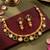 gold-plated copper green and white kundan necklace set with drop earrings