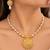 gold-plated copper pearl bead necklace set with statement pendant